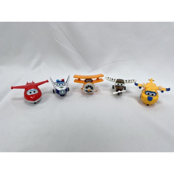 Super Wings Transforming Planes Mini Airplanes Set 5 Transform-A-Bots Jett - Picture 1 of 7